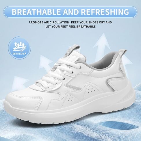 Non-Slip Shoes for Women Food Service Slip Resistant Work Shoes for Restaurants Lace up Shoes in Kuwait