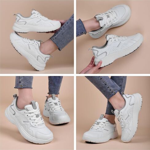 Non-Slip Shoes for Women Food Service Slip Resistant Work Shoes for Restaurants Lace up Shoes in Kuwait