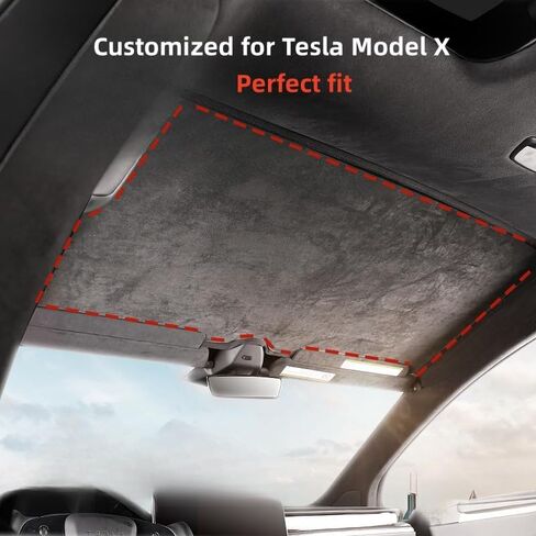 3pcs الزجاج الأمامي غطاء Sunshade متوافق مع Tesla Model X 2023 ، Soft Suede Sun Shown Heat Indist anti-UV الخلفي in Saudi Arabia