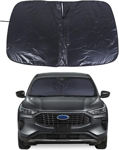 Windshield Sunshade for Ford Escape 2020-2024 SUV Front Window Sun Shade Foldable Reflective Sun Visor Custom Sunscreen UV Blocker Privacy Protector HeatShield Keep Your Car Cooler (Silver) in Saudi Arabia