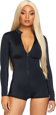 Leg Avenue Women's Zippered Long Sleeve DIY Costume Basic Romper in Saudi Arabia