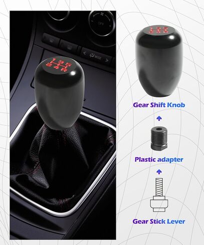 مقبض Shift ، ملحقات السيارات مقابض SHIFTER ، مقبض Shift Car Stick Car Malloy مع محول ، استبدال مقابض الترس اليدوي 5 السرعة ، مناسبة لمعظم السيارات اليدوية والشاحنات ، سيارات الدفع الرباعي ، RVS ، إلخ (أسود) in Saudi Arabia