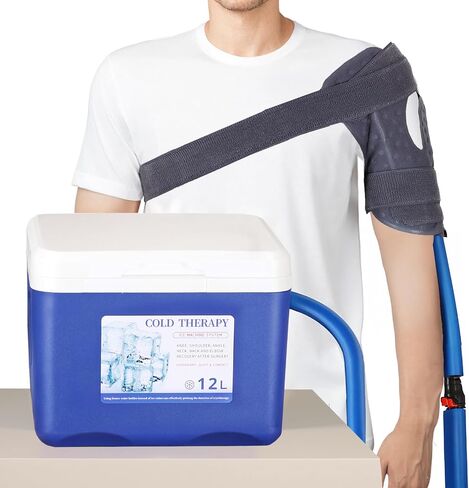 نظام العلاج البارد، جهاز ثلج للركبة بعد الجراحة، مجموعة تجميد العلاج بالتبريد مع وسادة عالمية لتخفيف آلام الكتف والكاحل والظهر والساق والإصابات الرياضية in Saudi Arabia