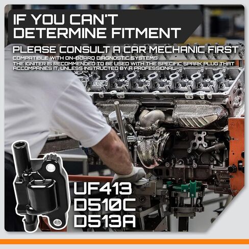 حزم ملفات الاشتعال UF413 D510C D513A (مربع ، وليس مستديرًا) وأسلاك شرارة وأسلاك لـ V8 2007-2018 Chevy Silverado Suburban Tahoe ، GMC Sierra Savana Yukon ، Cadillac Escalade ، حزمة 8 in Saudi Arabia