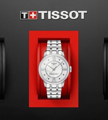 Tissot Womens Chemin des Tourelles 316L Stainless Steel case Swiss Automatic Watch, Grey, Stainless Steel, 16 (T0992071111300) in Saudi Arabia