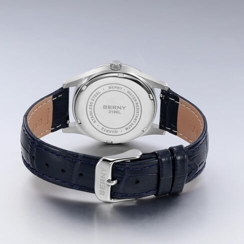 BERNY Silver Watch for Women Moon Phase Watches Ladies Quartz Wristwatch Easy Read Arabic Numerals Dial Multi-Function Analog Watches Stainless Steel Case Sub-dail with Date Day Calendar in Saudi Arabia