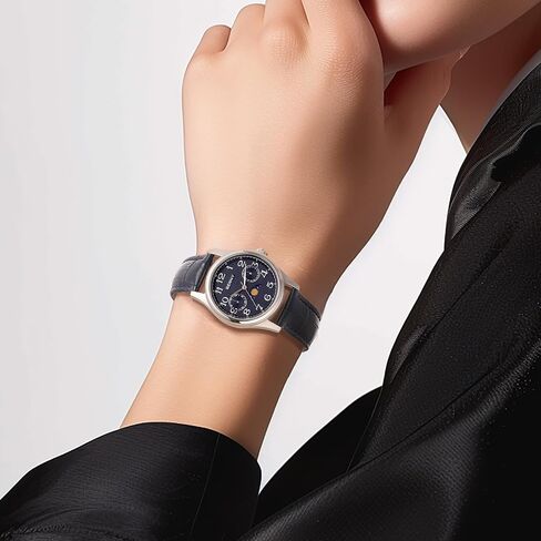 BERNY Silver Watch for Women Moon Phase Watches Ladies Quartz Wristwatch Easy Read Arabic Numerals Dial Multi-Function Analog Watches Stainless Steel Case Sub-dail with Date Day Calendar in Saudi Arabia