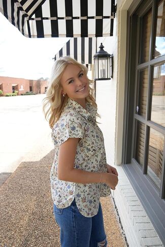 HOTOUCH Womens Linen Button Down Shirt Casual V Neck Cap Sleeve Blouses Summer Cotton Collared Tops S-3XL in Kuwait