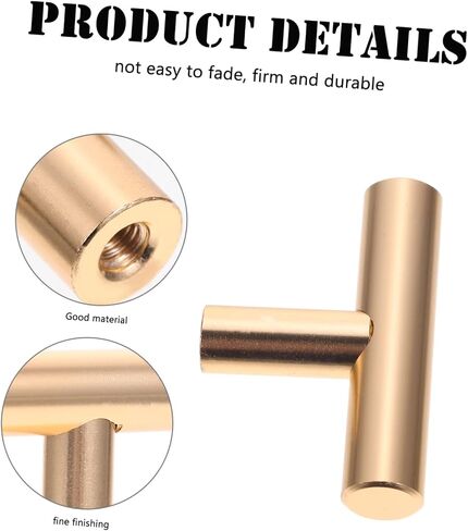 Doitool 5pcs بار خزانة السحب مقابض درج متين مقابض تصميم ثقب واحد مريح لخزائن خزائن وخزائن الأثاث الذهب in Saudi Arabia