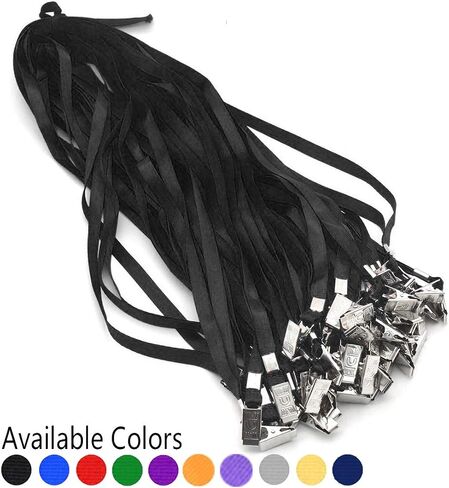 حبل الحبل مع حامل بطاقة هوية الشارة العمودي ، 50 PCS مقاوم للماء ومقاوم الغبار حاملي شارة 50 PCS Lanyard Bulldog Clips للرجال/النساء العلامات اسم معرف المكتب (الأخضر) in Kuwait