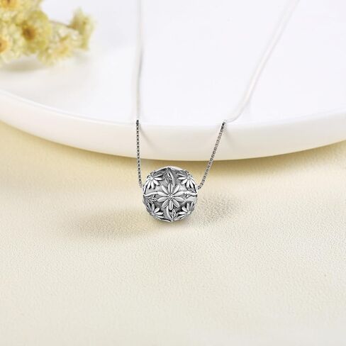 URONE Sunflower Urn Necklace for Ashes Sterling Silver Flower Pendant Charm Memorial Gifts Keepsake Memory Cremation Jewelry for Women in Kuwait