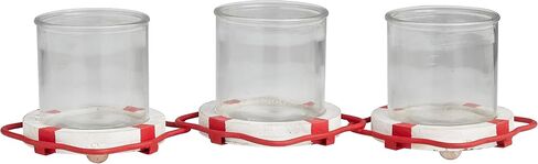 Deco 79 Metal Buoy Distressed 3 Linked Candle Holder with White Wood Accents, 19" x 7" x 5", Blue in Saudi Arabia