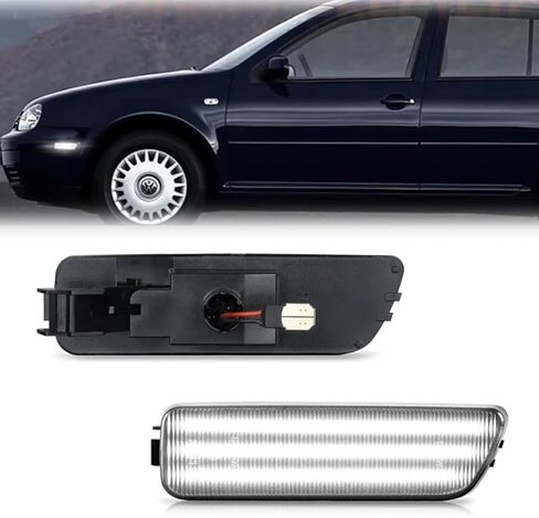 LED Side Marker Turn Turn Light Kit Lens Smoked Lens for VW Golf Jetta Mk4 1999-2005 ، MK4 GTI R32 2000-2003 ، المصد الأمامي ومصباح العلامة الجانبية ، استبدل مصابيح Sidemarker OEM in Kuwait