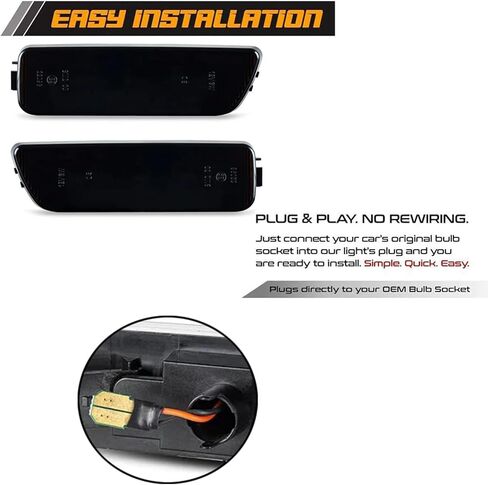 LED Side Marker Turn Turn Light Kit Lens Smoked Lens for VW Golf Jetta Mk4 1999-2005 ، MK4 GTI R32 2000-2003 ، المصد الأمامي ومصباح العلامة الجانبية ، استبدل مصابيح Sidemarker OEM in Kuwait