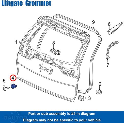 OAUTOO 8PCS Trunk & Lifgate Screw Grommet مع Sealer لـ Honda 90601-SNV-P01 Accord Civic Clarity CR-V FIT HR-V Insight Odyssey Passport Pilot MDX TLX TSX 2009-ON in Saudi Arabia