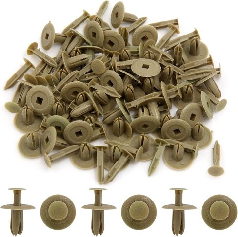UXCELL 50 PCS Beige 6mm Hole Plastic Protist Door Trim Plane Clips Retainer Clips in Kuwait