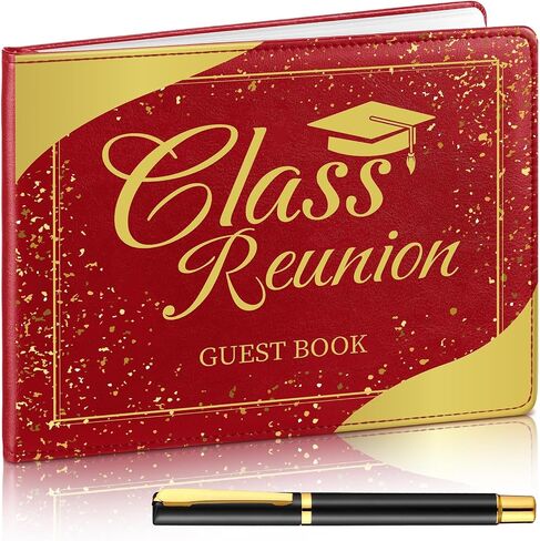 Patelai Class Reunion Guest Book with Pen Gensing Themkeaking Decorations College High School Scip and Write ، 112 Pages (Black ، Class Reunion) in Saudi Arabia