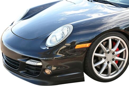 FREEMOTOR802 Compatible with 2007-2013 Porsche 997 & Turbo S Front Bumper Lip, Factory Style Unpainted Black PU Spoiler Guard Splitter Valance Chin in Saudi Arabia