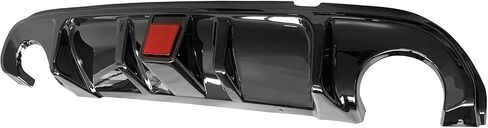FREEMOTOR802 Compatible with 2014-2017 Infiniti Q50 Rear Diffuser, Carbon Fiber Print PP Rear Bumper Molding Lip Chin Lower Valance Diffuser Fin Splitter with LED Brake Light in Saudi Arabia