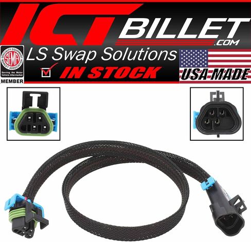 ICT Billet Black Trapezoid Wire Harness Connector Plug Extension Compatible with GM LS Sensor Headers for Corvette C6 2008-2013 LS3 WE0XY34-24 in Saudi Arabia