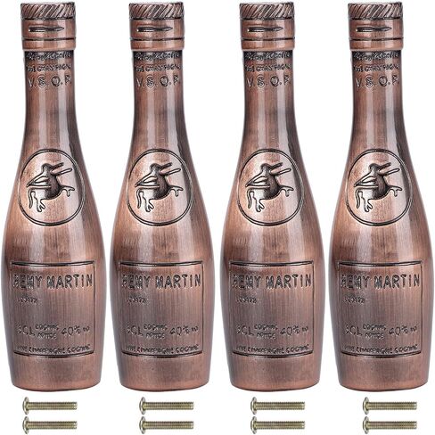 Fydun Wine Bottle Shape Handle, 4 Sets One Sells Classical Retro Antique Copper Wine Shaped Night Light Drawer Handles Pulls Bottle Handle Cabinet Door Drawer European Green Ancient in Saudi Arabia