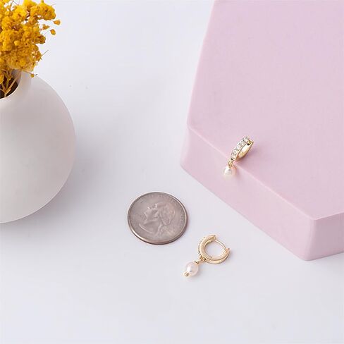 Silver Star Dangle Drop Earrings for Women, White Gold Plated Round Ball Leverback Earrings Hypoallergenic Fashion Jewelry Gift in Saudi Arabia