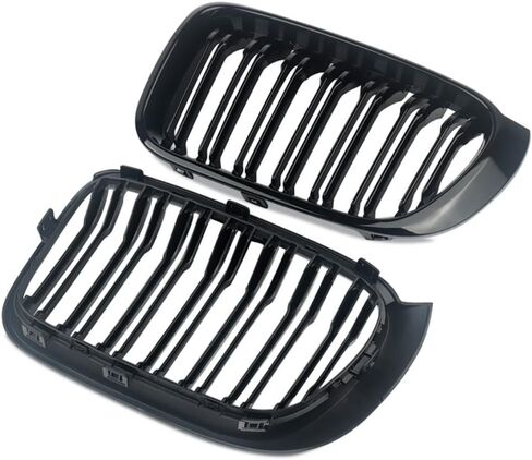 Front Kidney Grill Compatible with BMW 5 Series E39 525i 530i M5 1999-2003 Gloss Black Double Line Bumper Grille in Saudi Arabia