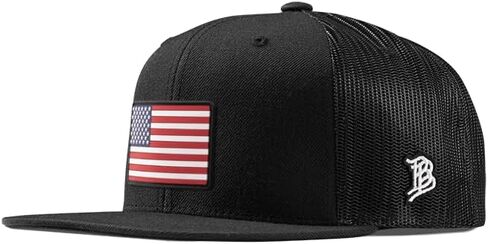Branded Bills Old Glory PVC Flat Trucker, Snapback Closure, Lightweight, Comfortable Baseball Cap in Saudi Arabia