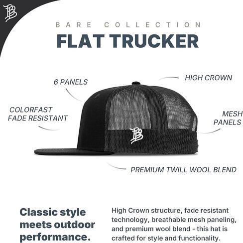 Branded Bills Old Glory PVC Flat Trucker, Snapback Closure, Lightweight, Comfortable Baseball Cap in Saudi Arabia