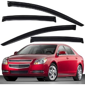 Lightronic Extra Durable Outside-Mount Auto Vent Window Visor, Fits 2008-2012 Chevrolet Malibu (LT/LTZ/Hybrid/LS/Classic LT/Classic LS), UV Protection Rain Guard, Smoke Original Wind Deflector, 4Pcs in Kuwait