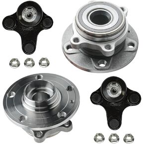 Detroit Axle - Front Wheel Bearing Hubs Kit for Volkswagen Jetta Passat Beetle GTI Eos R32 Golf Tiguan Rabbit Audi A3 Q3 Quattro, 2 Wheel Bearing Hubs 2 Lower Ball Joints Replacement in Kuwait