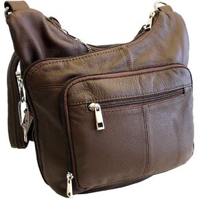 Roma Leathers Stylish Leather Locking Concealment Crossbody Purse in Kuwait