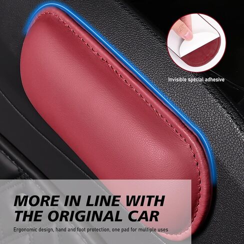 2PCS Car Door Armrest Pads, Arm Rest Elbow Pads, Car Armrest, Soft Leather Car Armrest Cushion, Universal Car Interior Accessories, Car Knee Pads for Arm Support Protect (Black) in Kuwait