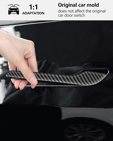 Tesla Door Handle Cover Model Y Model 3 2020-2025 POOT HANDETROTER MODERY Y MODEL 3 Accessories Tesla Door Handle Handle Handle Decoration Matte Carbon Livour Mature 4pcs in Kuwait
