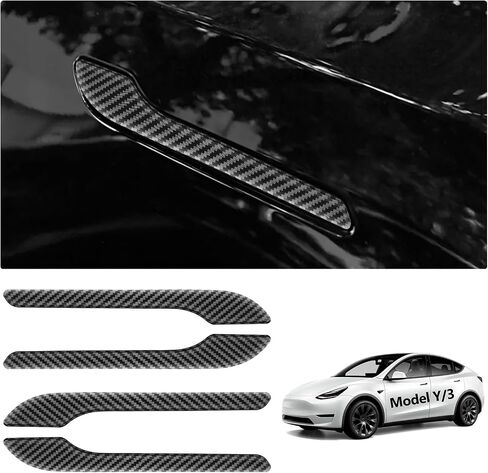 Tesla Door Handle Cover Model Y Model 3 2020-2025 POOT HANDETROTER MODERY Y MODEL 3 Accessories Tesla Door Handle Handle Handle Decoration Matte Carbon Livour Mature 4pcs in Kuwait