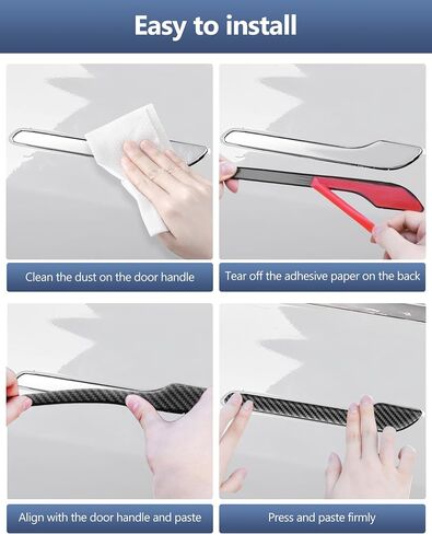 Tesla Door Handle Cover Model Y Model 3 2020-2025 POOT HANDETROTER MODERY Y MODEL 3 Accessories Tesla Door Handle Handle Handle Decoration Matte Carbon Livour Mature 4pcs in Kuwait