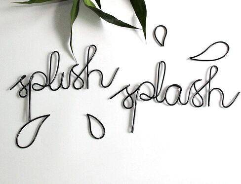 مضحك الحمام جدار ديكور splish sclash علامة الجدار معلقة علامة الحمام الجدار المعدني علامة معلقة ديكور جدار الديكور لغرفة نوم المنزل هدية عيد الميلاد في الهواء الطلق (أسود) in Kuwait