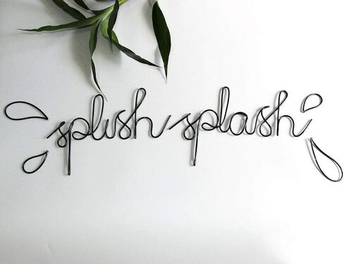 مضحك الحمام جدار ديكور splish sclash علامة الجدار معلقة علامة الحمام الجدار المعدني علامة معلقة ديكور جدار الديكور لغرفة نوم المنزل هدية عيد الميلاد في الهواء الطلق (أسود) in Kuwait