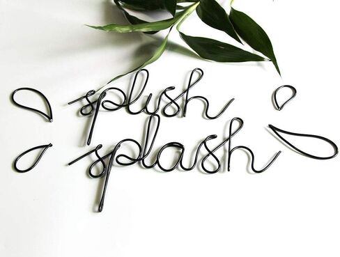 مضحك الحمام جدار ديكور splish sclash علامة الجدار معلقة علامة الحمام الجدار المعدني علامة معلقة ديكور جدار الديكور لغرفة نوم المنزل هدية عيد الميلاد في الهواء الطلق (أسود) in Kuwait