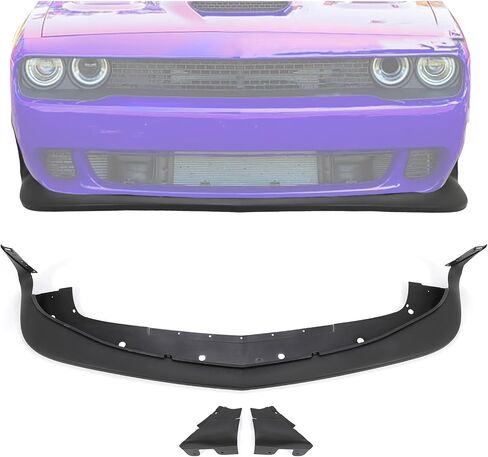 KUAFU Front Bumper Lip Compatible with 2015-2023 Dodge Challenger GT & R/T & SRT 392 Replacement for 68258746AB 68259514AC CH1090168 Spoiler Splitters Body Kit Black in Saudi Arabia