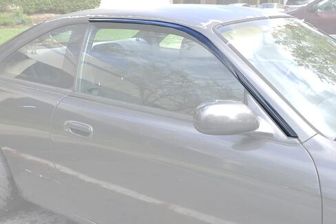for 1995-1998 240SX S14 | EOS Tape-On Smoke Tinted Side Vent Window Deflectors Rain Guards in Saudi Arabia