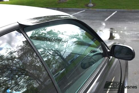 for 1995-1998 240SX S14 | EOS Tape-On Smoke Tinted Side Vent Window Deflectors Rain Guards in Saudi Arabia