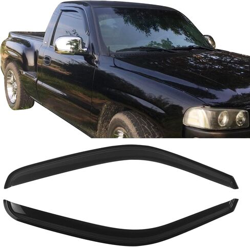 شريط Ikon Motorsports على حافة النافذة الخارجية ، متوافق مع 1999-2007 Chevy Silverado & GMC Sierra Standard CAB ، ملون أكريليك مقاوم للدرع واقي من أشعة الشمس in Saudi Arabia