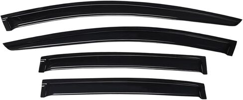 Lightronic Extra Durable Outside-Mount Auto Vent Window Visor, Fits 2008-2012 Chevrolet Malibu (LT/LTZ/Hybrid/LS/Classic LT/Classic LS), UV Protection Rain Guard, Smoke Original Wind Deflector, 4Pcs in Kuwait