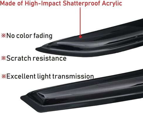 Lightronic Extra Durable Outside-Mount Auto Vent Window Visor, Fits 2008-2012 Chevrolet Malibu (LT/LTZ/Hybrid/LS/Classic LT/Classic LS), UV Protection Rain Guard, Smoke Original Wind Deflector, 4Pcs in Kuwait