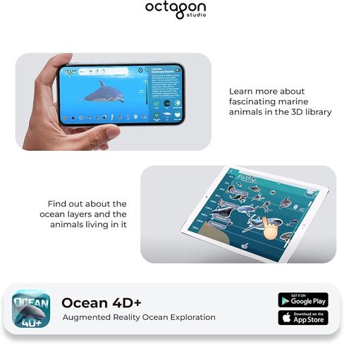 Octaland 4D+ Propeded Reality Alphabet Cards - بطاقات أحرف إلى Z التي تتميز بوظائف ومهن ، وتعلم الرسائل والمهن مع تطبيق مجاني - للأعمار 3+ ، والمنزل أو التعلم في الفصل الدراسي ، والفصول الدراسية ، متعددة اللغات in Saudi Arabia
