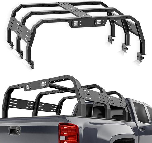 Adjustable 22.3" Bed Racks Truck Cargo Carrier with 2 LED Lights Compatible with Tacoma/Ram 1500/ Tundra/Silverado & Sierra 1500/ F150/ Titan/Colorado/Canyon/Ranger/Frontier/JT in Kuwait