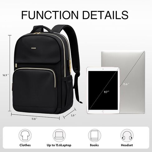 Laptop Backpack for Women - 15.6 Inch Computer Work Bag with USB Port Waterproof Backpack Purse Fashion Travel Backpack for College Daypack Business Travel Teacher, Beige in Saudi Arabia