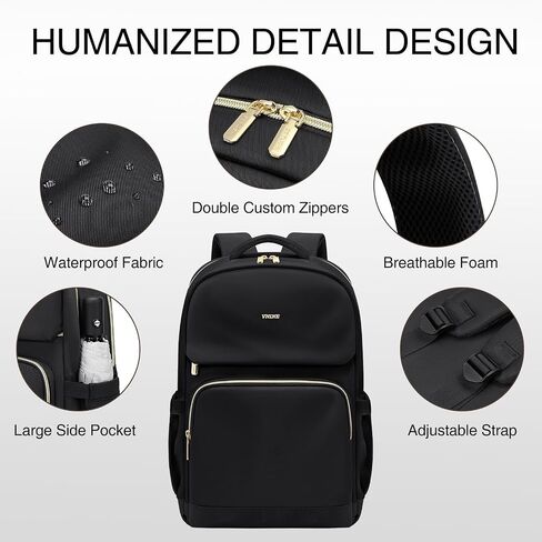 Laptop Backpack for Women - 15.6 Inch Computer Work Bag with USB Port Waterproof Backpack Purse Fashion Travel Backpack for College Daypack Business Travel Teacher, Beige in Saudi Arabia