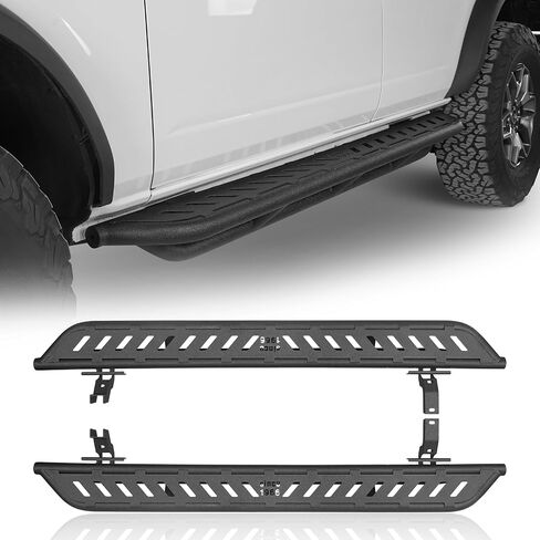 HOOKE ROAD SIDE STEPS BOHER FOR FORD BRONCO 2021 2022 2023 2024 2025 4-DOOR Sturdy Steel Rock Rails (استبعاد Bronco Sport) in Saudi Arabia